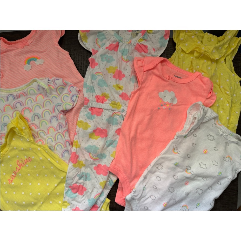 Set of 3 Month Baby Girl Clothes with Sunshine and Rainbows